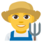 Man Farmer emoji on Emojione